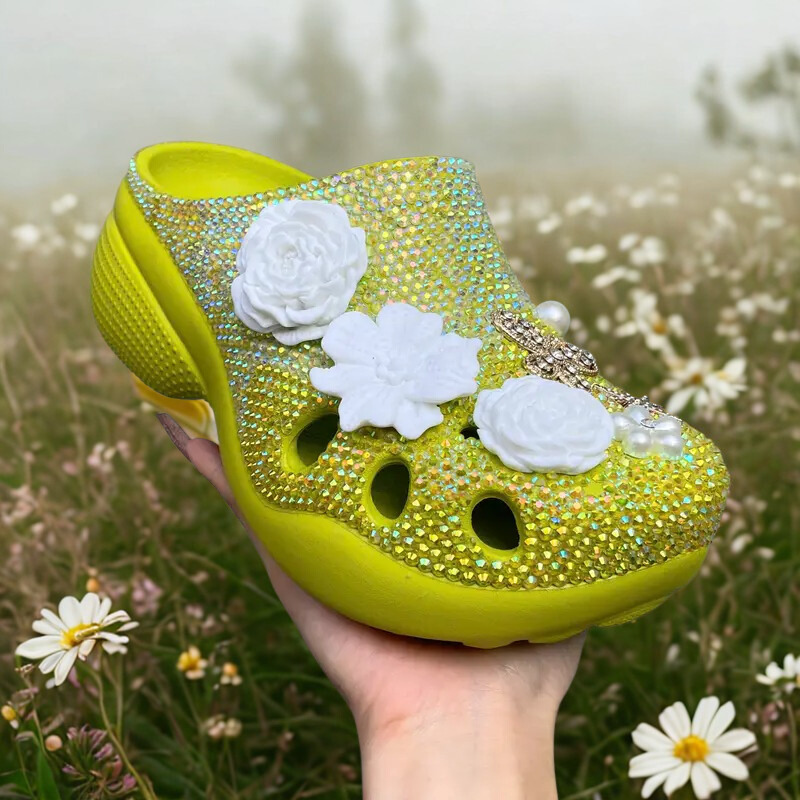 [CUSTOM DESIGN] Rhinestone Clog Sandals