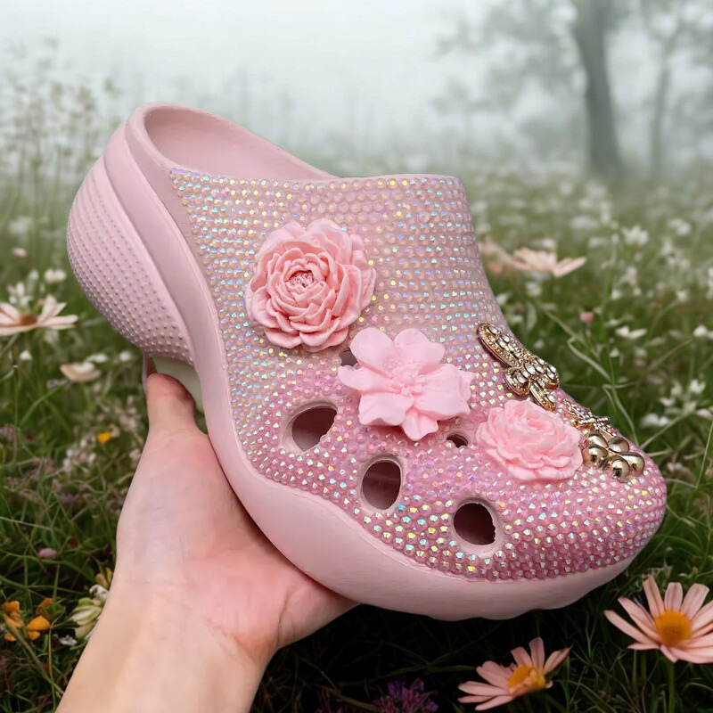 [CUSTOM DESIGN] Rhinestone Clog Sandals