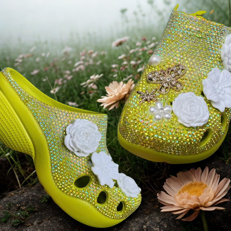 [CUSTOM DESIGN] Rhinestone Clog Sandals